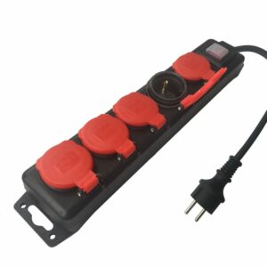 Base IP44 con tapa de 5 tomas H07RN-F de 2 metros LEXMAN